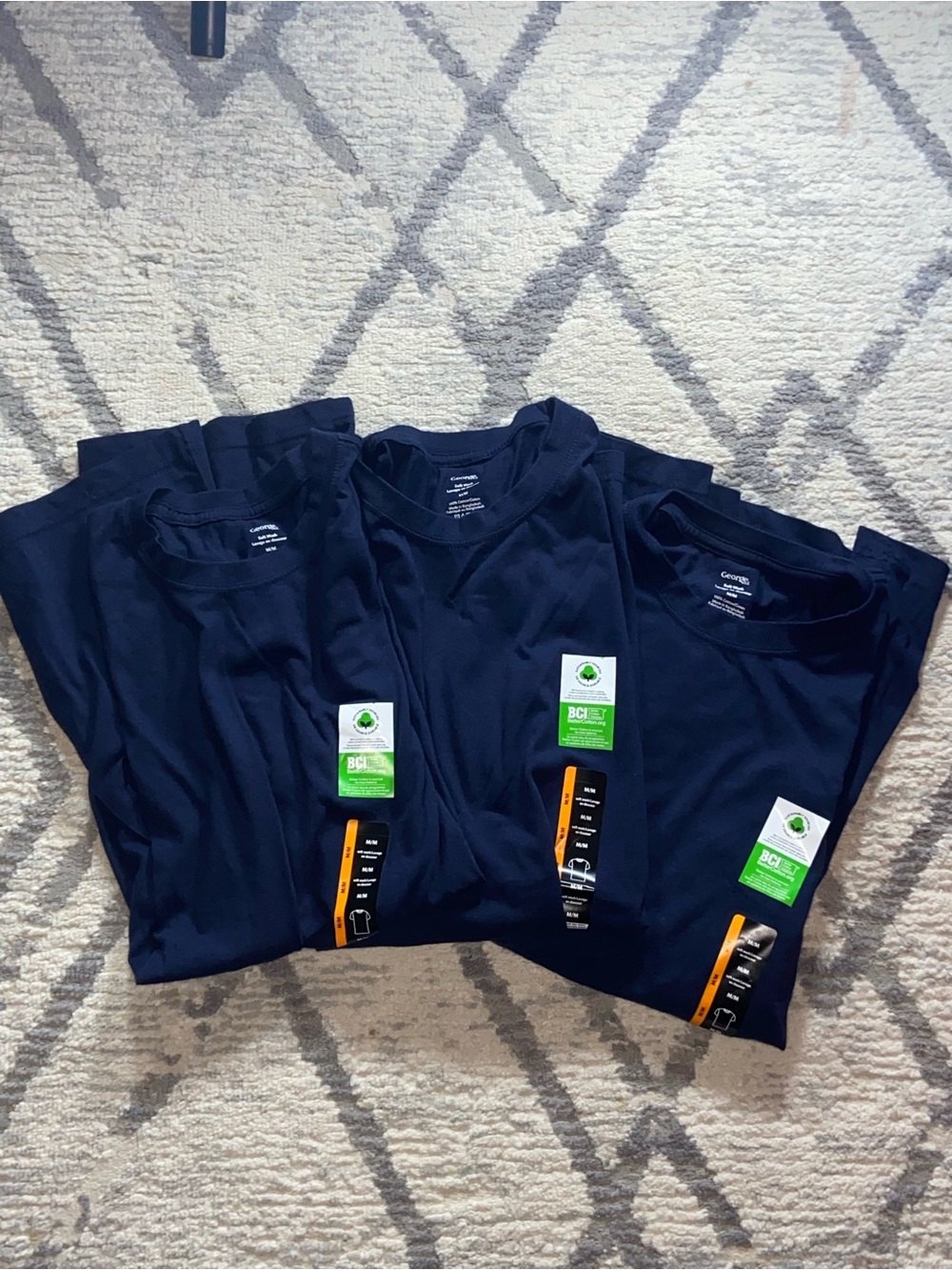 George Navy Short Sleeve Crew Neck T-Shirts - Pack of 3